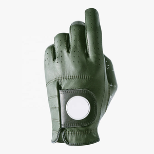 Gant de golf gauche en cuir véritable antidérapant, unisexe, vert, avec logo personnalisé, super doux, vente chaude, fabriqué par le fabricant - Product Image 3