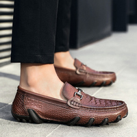Mocassins pour hommes en cuir de vachette véritable Octopus, antidérapants, souples, pour l'été, taille 38-47