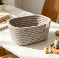 Panier de rangement pliable en coton de style bohème, rectangulaire, écologique, pour la décoration de la maison - Organisateur de rangement de bureau, couleur personnalisée