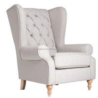 Sillón Individual Nórdico Clásico Personalizado, Elegante Sillón de Cuero con Mechones de Tigre para Dormitorio, Apartamento, Hotel, Villa, Uso Recreativo