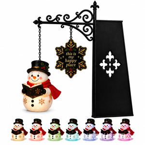 Père Noël lisant un livre, lumière 3D, style dessin animé, LED multicolore, ornement de Noël en plastique, alimenté par piles bouton, décoration de Noël - Product Image 2