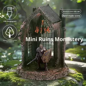 Juego de minifiguras oficiales de Dark Souls & <span class=keywords><strong>Elden</strong></span> <span class=keywords><strong>Ring</strong></span>, ruinas de moda, escena del monasterio, colección de miniaturas de muñecas - Product Image 2