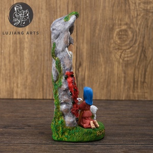 Estatua católica de Nuestra Señora de Lourdes de 7 pulgadas, decoración de escultura de resina, figura de la Gruta de Lourdes en Santa <span class=keywords><strong>Bernadette</strong></span>, regalo religioso - Product Image 4