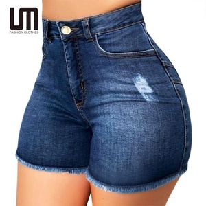 Liu Ming liquidation ventes été femmes Sexy frange effiloché déchiré <span class=keywords><strong>jean</strong></span> Stretch <span class=keywords><strong>taille</strong></span> <span class=keywords><strong>haute</strong></span> maigre Denim Shorts - Product Image 1