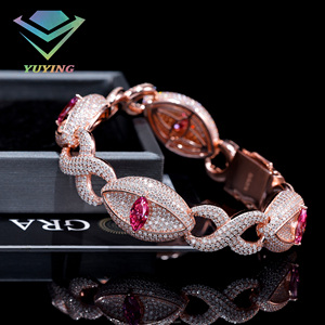 Bracelet tendance Maquire, bracelet cubain, diamant moissanite VVS, argent sterling 925, passe le testeur de diamants, certificat GRA, unisexe - Product Image 3