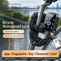 Verrou de vélo intelligent Tuya, empreinte digitale, mot de passe, NFC, étanche, antivol, pour vélo électrique, scooter, moto