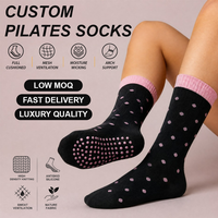 Chaussettes de sport antidérapantes pour femmes, en coton, avec logo, de luxe, pour Pilates, imprimées, personnalisées, vente en gros