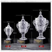 Coupe et trophée en cristal brillant personnalisés en gros pour les champions sportifs