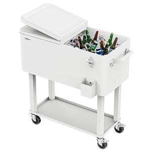 देश और बोहेमियन पार्टी के लिए 80 क्यूटी धातु रोलिंग कूलर कार्ट विंटेज और क्लासिक डिजाइन - Product Image 1