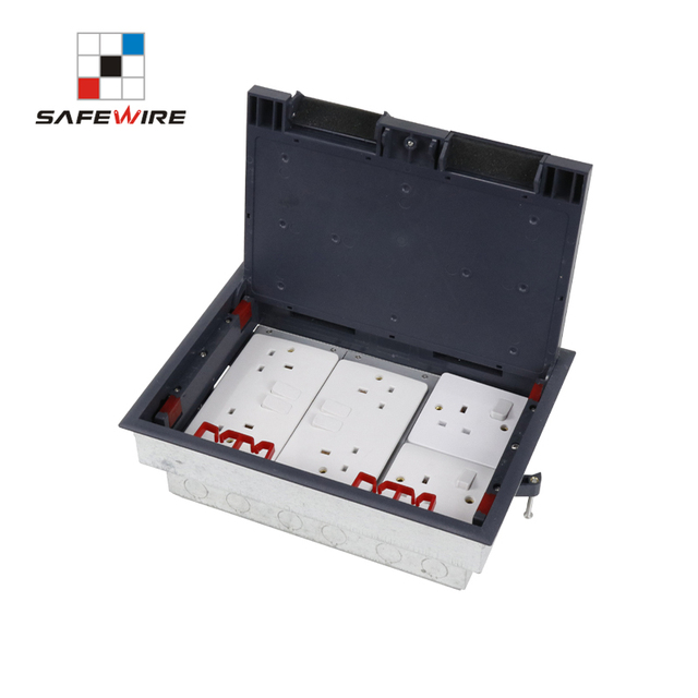 3 Compartments Raised Floor Socket Outlet Service Floor Box