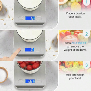 Báscula de Cocina Digital Wiwue Guo de Acero Inoxidable, 5000g/1g, con Pantalla LCD Retroiluminada, para Uso Doméstico - Product Image 5