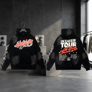 เสื้อฮู้ดพิมพ์ลายกราฟิกสำหรับผู้ชาย IKDEER เสื้อสเวตเชิ้ตแบบสวมสไตล์สตรีทแวร์พร้อมกระเป๋า - Product Image 3
