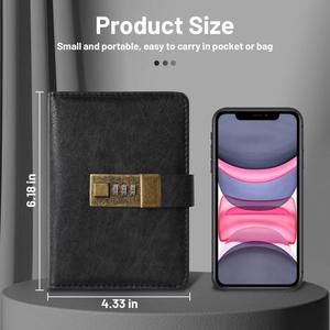 Password Keeper A5 Spiral Hardcover PU Leather Address <b>Book</b> High Quality Thick Design Pages Diary with Lock - Product Image 2