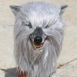 Máscara de lobo de peluche, talla única, accesorio para disfraz de Halloween, accesorios para fiestas - Product Image 1