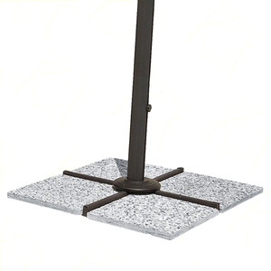 Azulejos de Granito Gris Lavado de 50x50x4 cm para Sombrillas de Jardín, 1 Pieza, 22 kg, para Bases de Sombrillas de Patio y Bar - Product Image 2