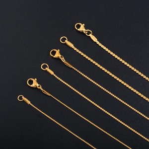Yadreva Chaîne fine en acier inoxydable 0,8 mm/1,1 mm/1,5 mm, collier très poli, bijoux de mode - Product Image 1