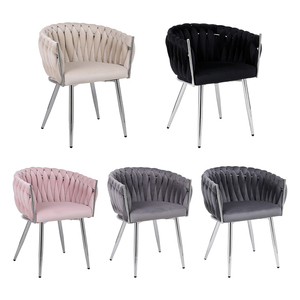 Sedia da Pranzo Moderna in Velluto Trapuntato per Arredamento Casa e <span class=keywords><strong>Cucina</strong></span> con Gambe in <span class=keywords><strong>Metallo</strong></span> per Appartamenti, Ville o Hotel - Product Image 1
