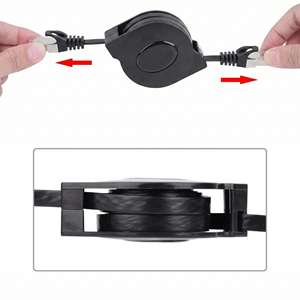 Câble CAT7 rétractable de type extension, câble patch CAT7 STP <span class=keywords><strong>RJ45</strong></span> 600 MHz, câble Ethernet plat blindé - Product Image 3