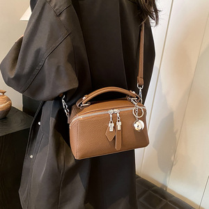 Fashion High Quality Texture Handbag for Women, Vintage Simple Boston Shoulder Crossbody Bag Small <b>Square</b> Bag - Product Image 6