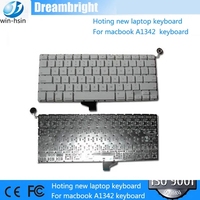 Clavier d'ordinateur portable rétroéclairé pour MacBook 13 A1342, neuf, disposition américaine, clavier LED de remplacement