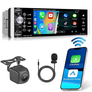 Phổ Xe Stereo Đầy Màu Sắc Đèn Mini 5.2 Inch Màn Hình Cảm Ứng Carplay Bt FM USB Xe MP5 Máy Nghe Nhạc 1 DIN Android Xe Đài Phát Thanh - Product Image 1