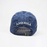 Gorra de Béisbol Deportiva Unisex Estructurada con Bordado de la Bandera Americana - Lavada, Ajustable, 90% Algodón, 10% Poliéster