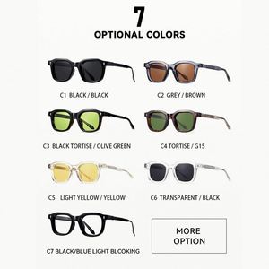 Lunettes de soleil carrées rétro tendance 2025 avec logo personnalisé, pour hommes et femmes, en acétate, rivets punk, protection UV400, monture petite en TR90 - Product Image 5