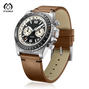 Relógio Masculino de Fibra de Carbono com Logo Personalizado, Cristal de Safira, Movimento Cronógrafo Automático Estilo Panda e Aviador - Product Image 2