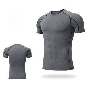 Thiết Kế Mới Logo Ngắn Tay Áo Tops Liền Mạch Thể Thao Mens Nén Phòng Tập Thể Dục Mặc T-Shirts Mens Chạy Vớ - Product Image 1