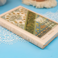 Agenda A5 Rétro Floral à Couverture Rigide, Impression Dorée de Luxe, Emballage Personnalisé avec Logo pour Mariage, Boutique, Papeterie en Gros