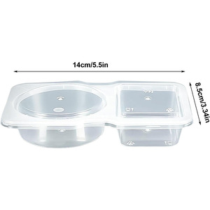 Contenitori Monouso a Doppio Scomparto per Salse con Coperchi, Scatola Portaoggetti per Feste, <span class=keywords><strong>Viaggi</strong></span>, Campeggio, Contenitori per Snack e Salse - Product Image 5