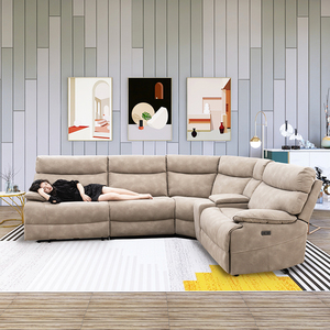 MANWAH CHEERS模块化织物组合沙发客厅家具转角组合沙发LShape躺椅组合电动沙发 - Product Image 2