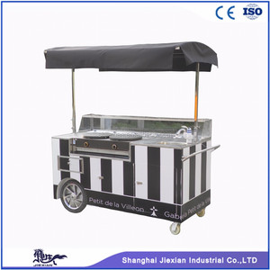 JX-CC180 Carrito de Comida Callejero con Estructura de Aluminio y Acero Inoxidable, Máquina Expendedora de Café, Crepas y Tacos, 110V/220V, para Comida Rápida - Product Image 4
