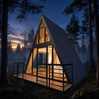 Maison préfabriquée en A, structure triangulaire, installation rapide, modulaire, cabane pour café et librairie en zone touristique