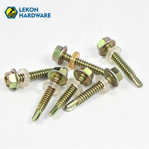 Vis autoperceuses de toiture LEKON DIN7504K sur mesure, vis à tête hexagonale avec rondelle, fournisseur de vis autoperceuses - Product Image 1