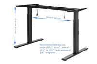 Bureau électrique moderne réglable en hauteur, deux moteurs, construction en acier inoxydable, design intelligent de luxe pour usage domestique et commercial - OEM