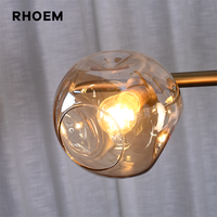 Lustre linéaire en verre transparent RHOEM, lustre en verre pour villa, salon, escalier, lampes de luxe, décoration intérieure