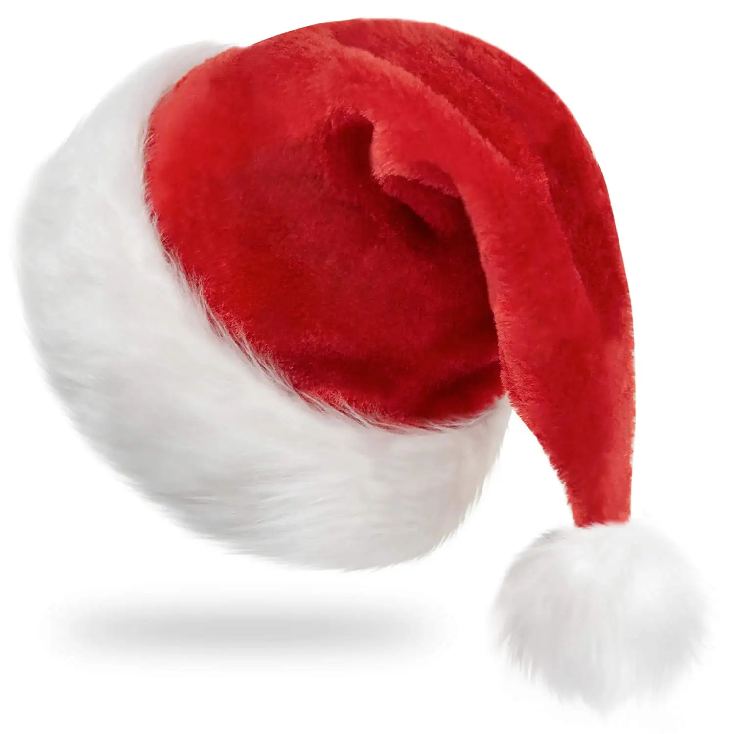 Christmas Santa Hat Holiday decorations Red adult children's extra thick encrypted plush Christmas hat wholesale