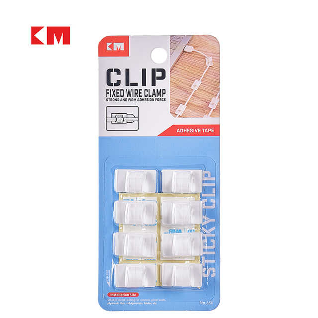 KM564 8Pcs Self-Adhesive Cable Clips Desktop Wire Organizer Cable Management Holder for Home Office Desk
