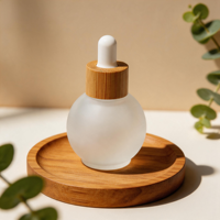Botol Tetes Kaca Frosted Terpopuler 2026 dengan Tutup Kayu untuk Minyak Esensial Custom