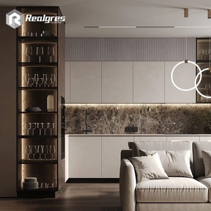 Cuisine compacte Realgres, blanche, style shaker, à assembler soi-même, en panneaux de mousse PVC, armoires de cuisine personnalisées, durables et modernes - Product Image 2