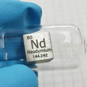 קוביית מתכת neodymium, לדוגמה אלמנט neodymium, קליפת 10mm קוביית 99.9% neodymium טהור - Product Image 1