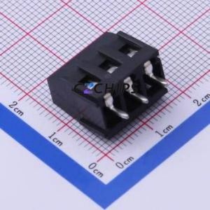 DB128L-5.08-3P-BK-S Screw Terminal Block Through hole Component (THT),P=5.08mm Connector 1x3P 5.08mm Black Through Hole - Product Image 1