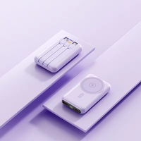 Batterie externe 3-en-1 ultra-fine 10000 mAh avec affichage numérique, câble de charge et chargeur sans fil magnétique pour iPhone 17 16