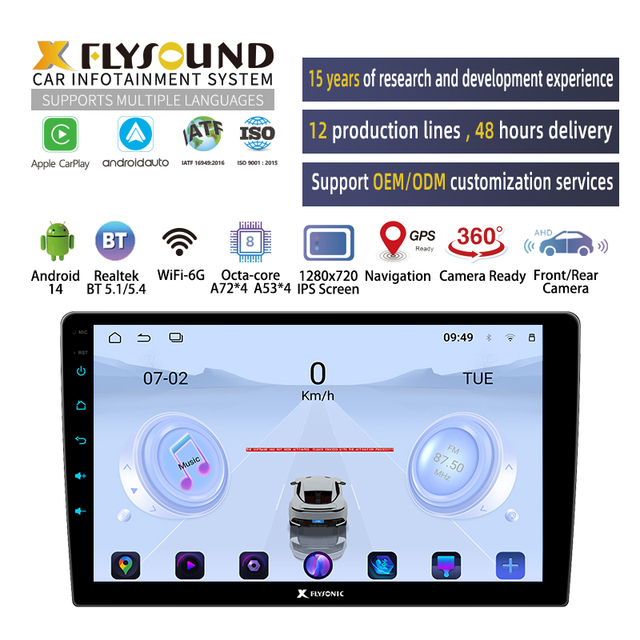 Universal 2K Touch Screen 2 Din Android Car Radio 8 Core Stereo Audio 360 Camera 10.1 Inch Navigation Dvd Player for Car