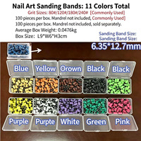 Capuchons de ponçage colorés pour nail art, anneaux de ponçage et tiges de ponçage pour machines à percer les ongles.