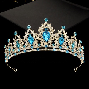 Corona in Lega Placcata Argento con Zirconi, Accessorio per Capelli da Sposa, Corona da <span class=keywords><strong>Regina</strong></span>, Decorazione per Bouquet e Torte - Product Image 3