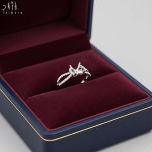 Bague de fiançailles en or massif 18 carats avec diamant naturel, design croisé romantique exclusif, pour femme - Product Image 6