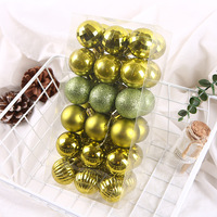 Boule en plastique plaquée 4 cm Mini boule de Noël Pendentif Fournitures de Noël Boule décorative colorée Accessoires de la Saint-Valentin