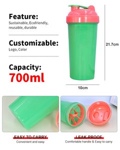 Garrafa de Bebê de 700ml com Tampa Rosqueada à Prova de Vazamentos, Livre de BPA, Material Seguro para Beber Direto, Lavável na Máquina, Copo Esportivo para Shake de Proteína, Ecológico - Product Image 4
